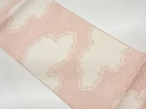 リサイクル　雲に花菱模様織出し袋帯